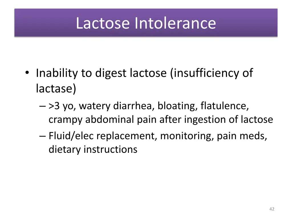 lactose intolerance