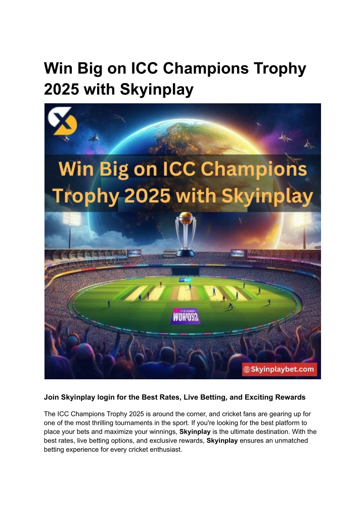 win big on icc champions trophy 2025 with