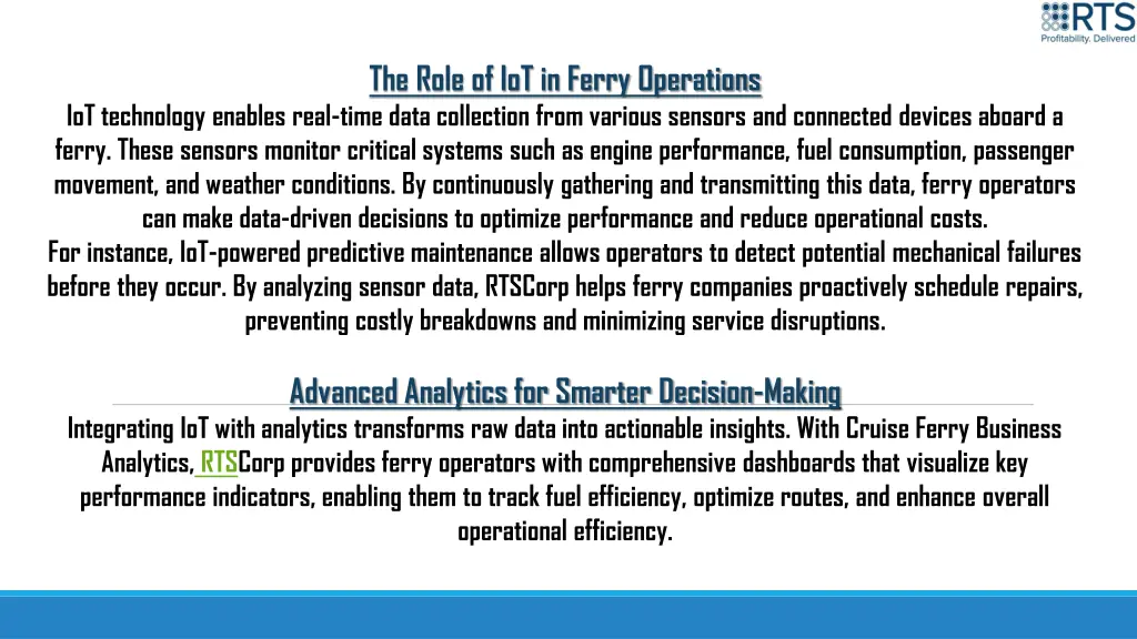 the role of iot in ferry operations