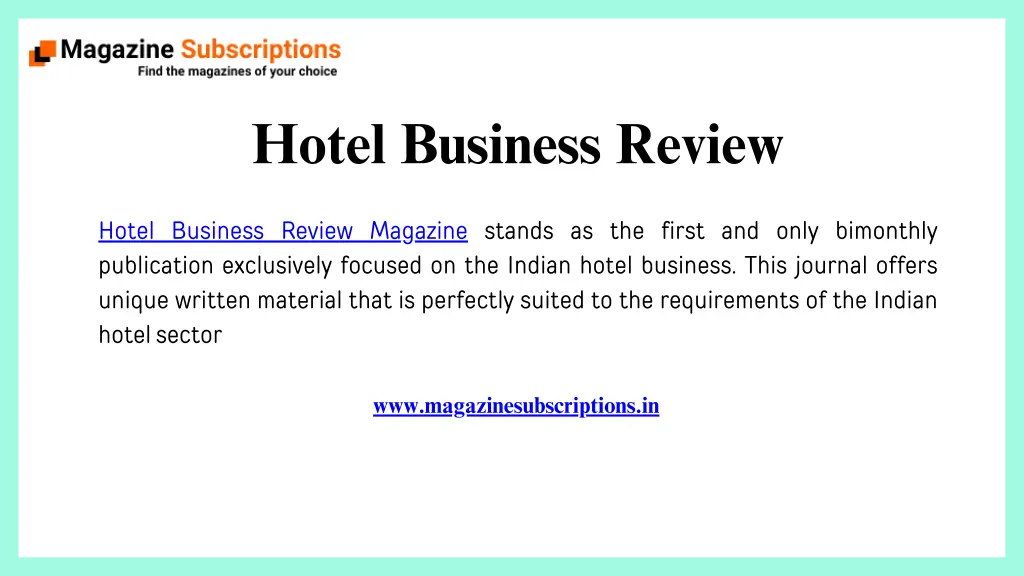 hotel business review