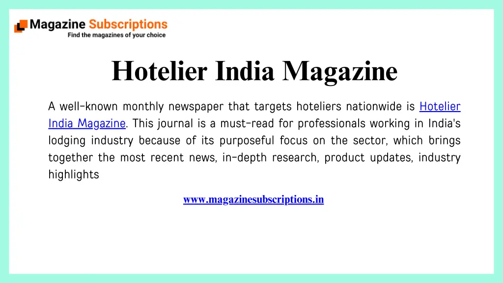 hotelier india magazine
