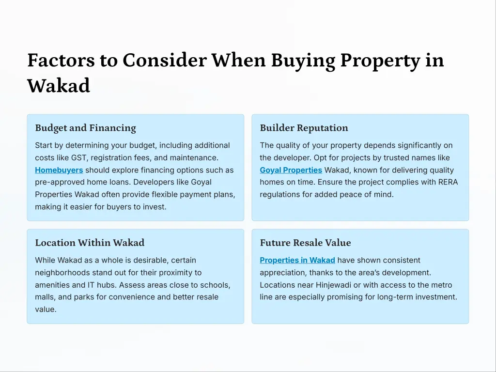 factors to consider when buying property in wakad