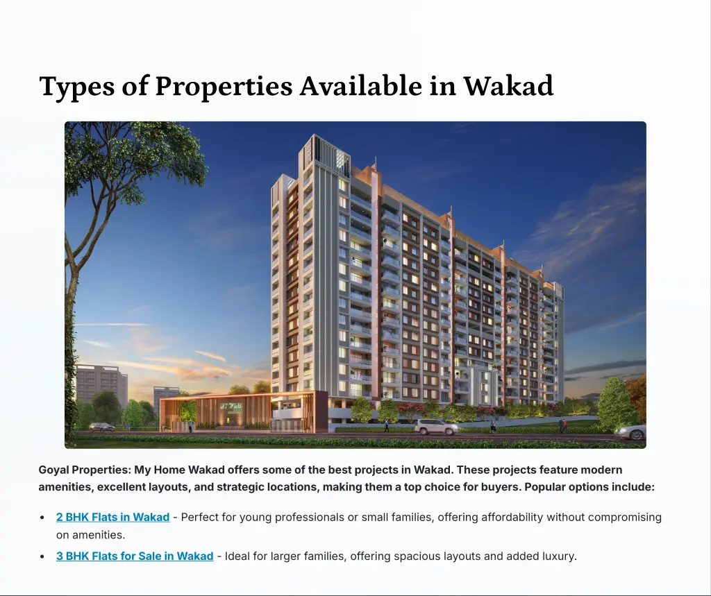 types of properties available in wakad