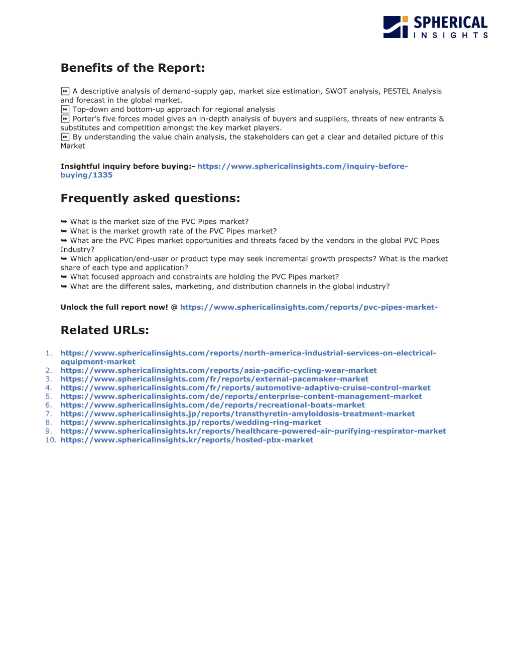 benefits of the report