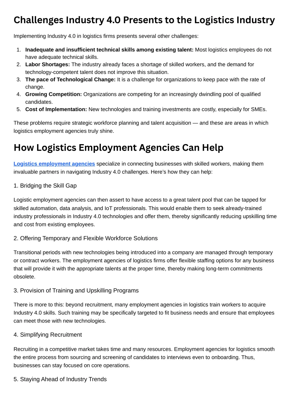 challenges industry 4 0 presents to the logistics