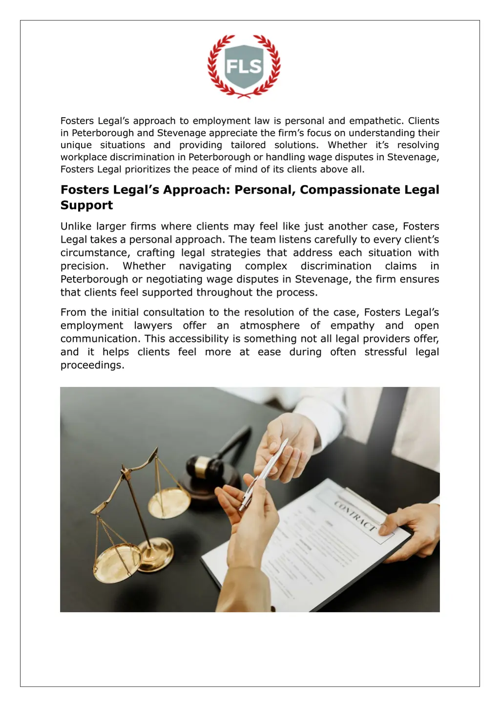 fosters legal s approach to employment