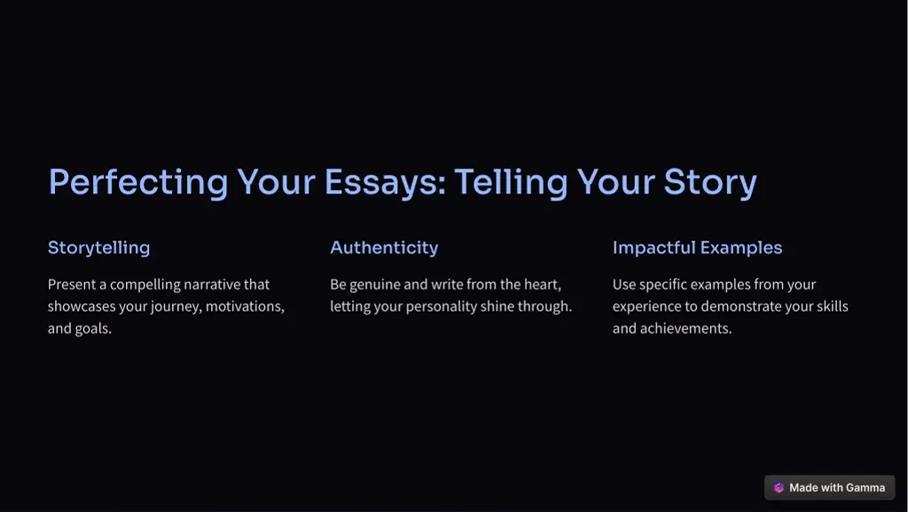perfecting your essays telling your story