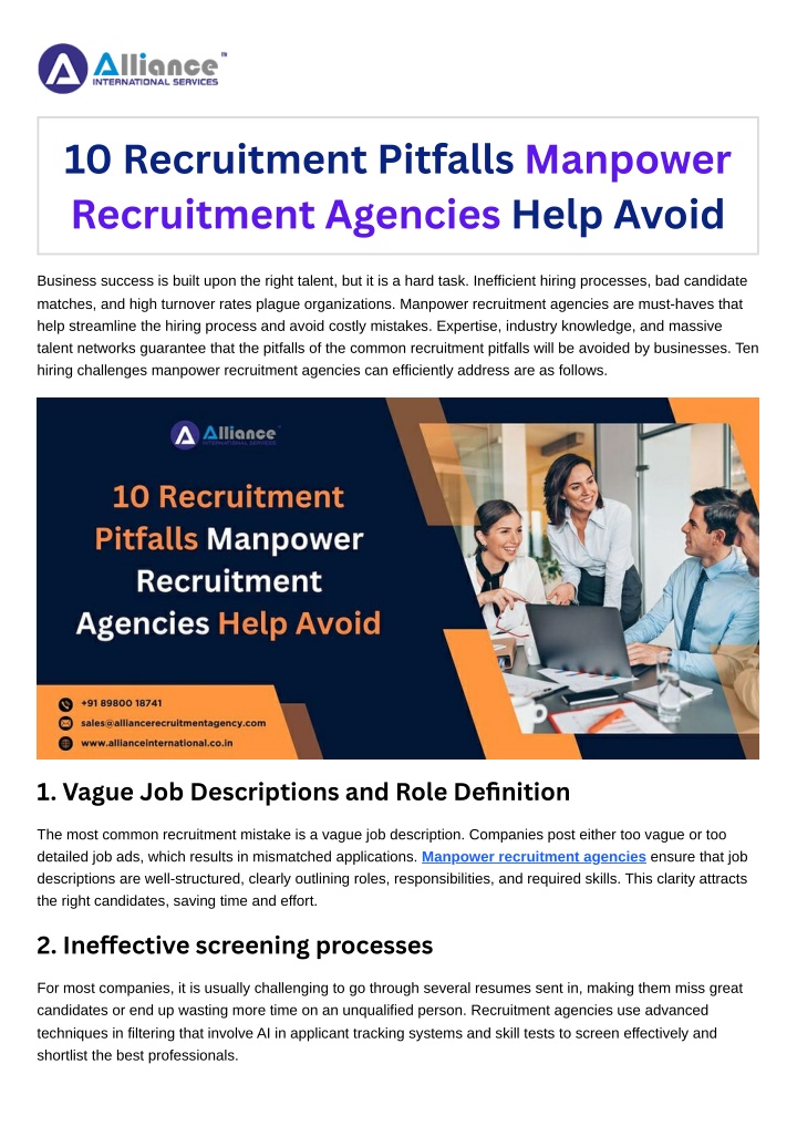 10 recruitment pitfalls manpower recruitment