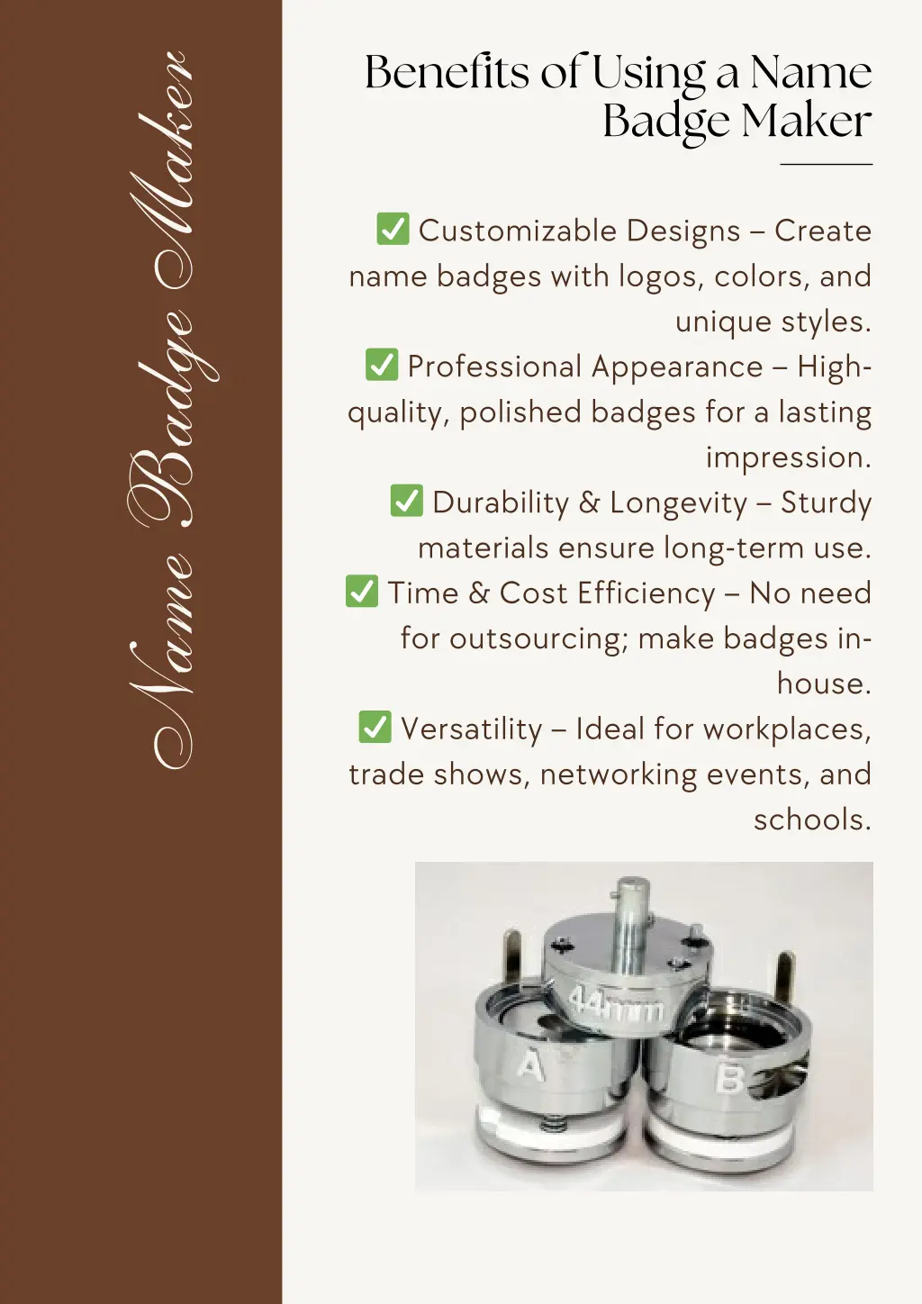 benefits of using a name badge maker
