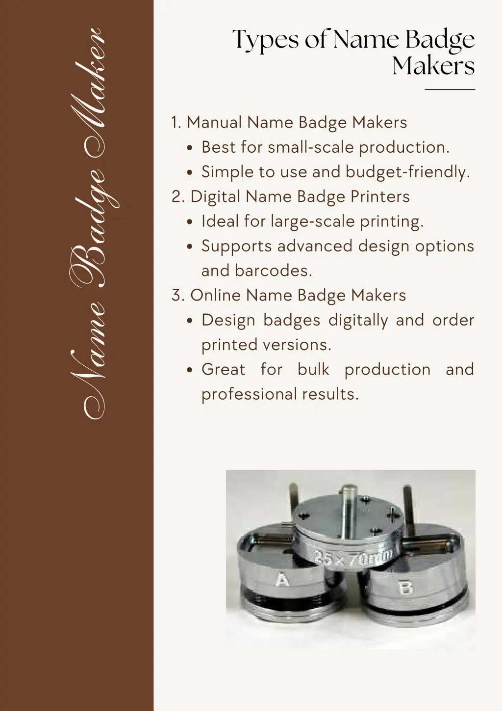types of name badge