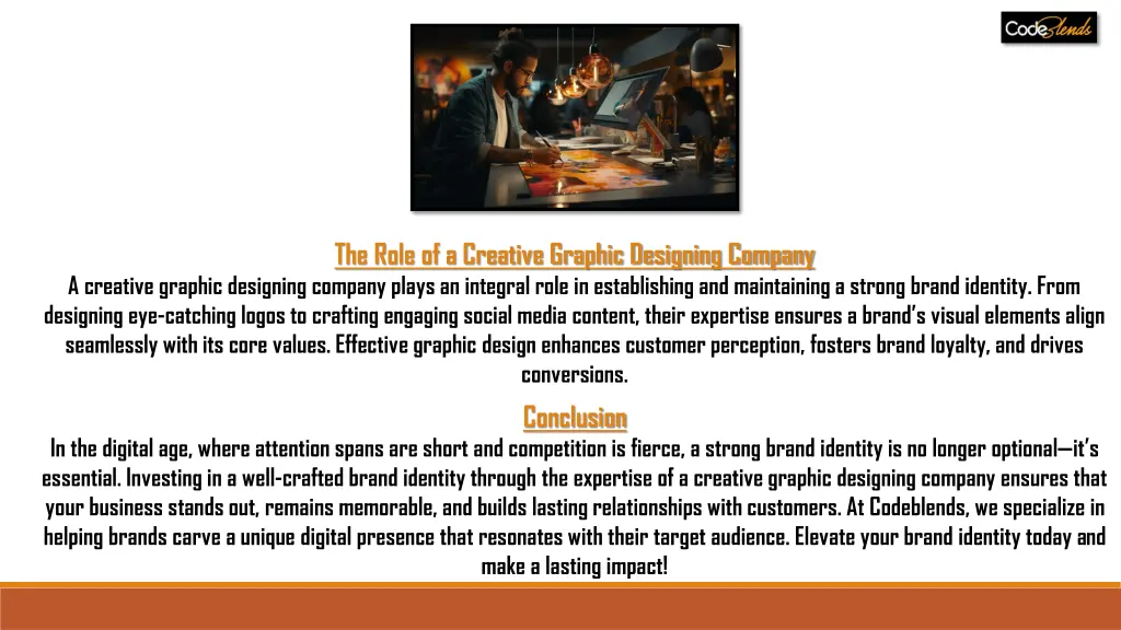 the role of a creative graphic designing company