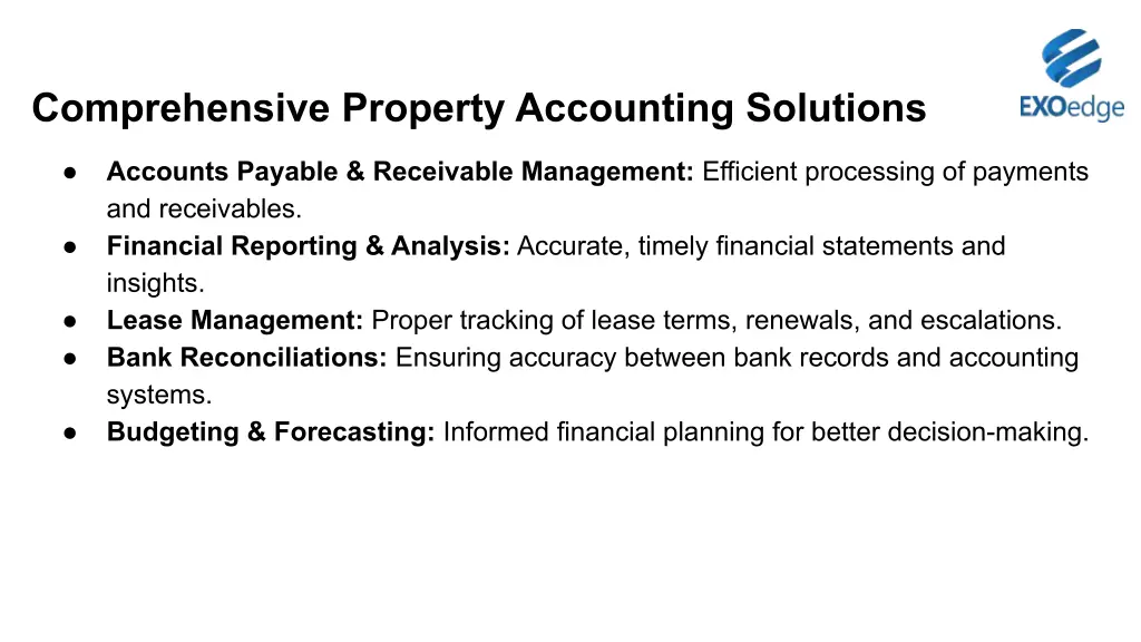 comprehensive property accounting solutions