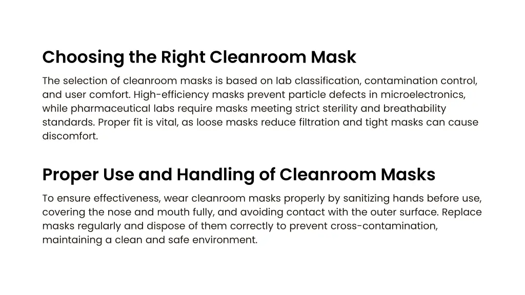 choosing the right cleanroom mask
