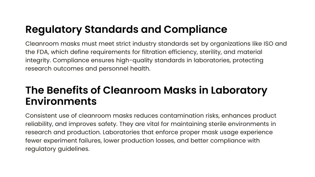 regulatory standards and compliance