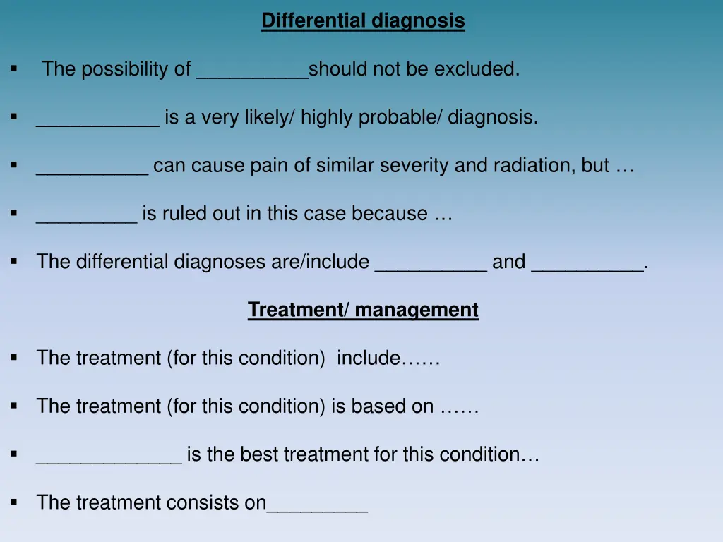 differential diagnosis
