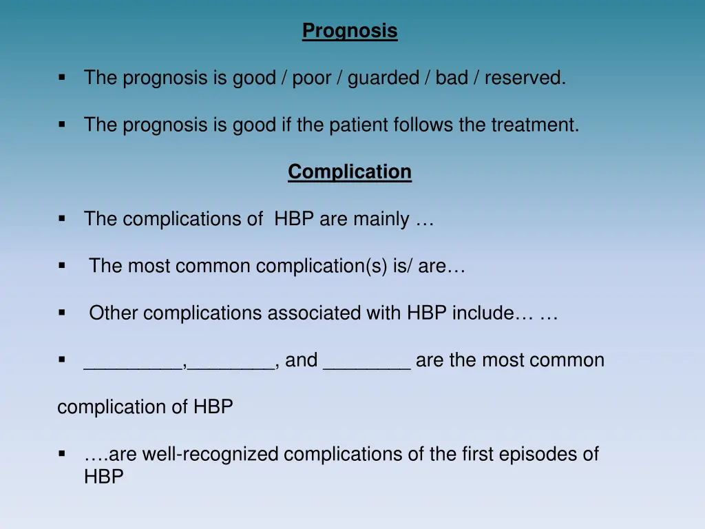 prognosis