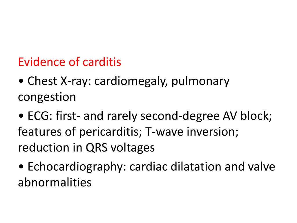 evidence of carditis chest x ray cardiomegaly
