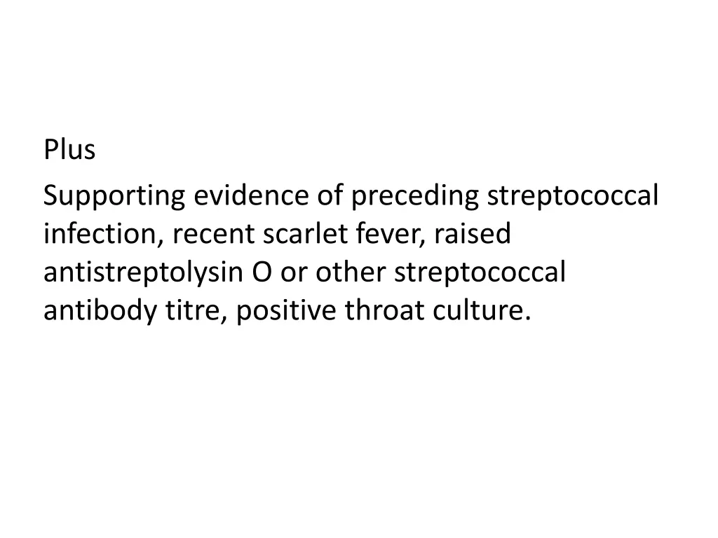 plus supporting evidence of preceding