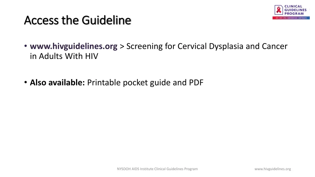 access the guideline access the guideline