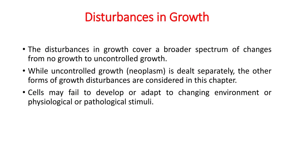 disturbances in growth disturbances in growth 1