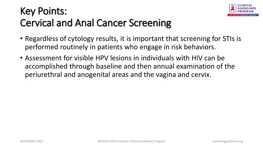 key points key points cervical and anal cancer