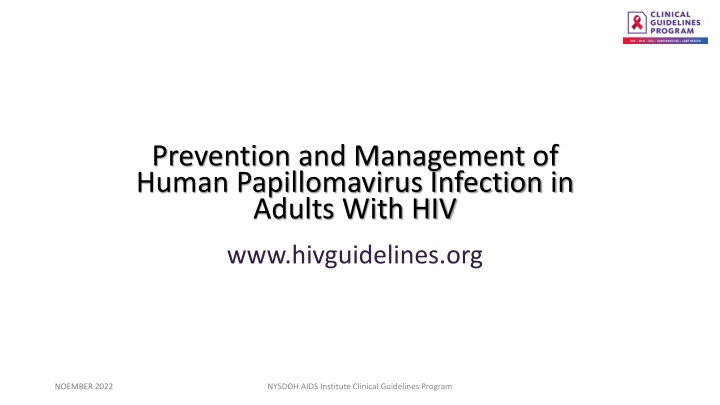 prevention and management of human papillomavirus
