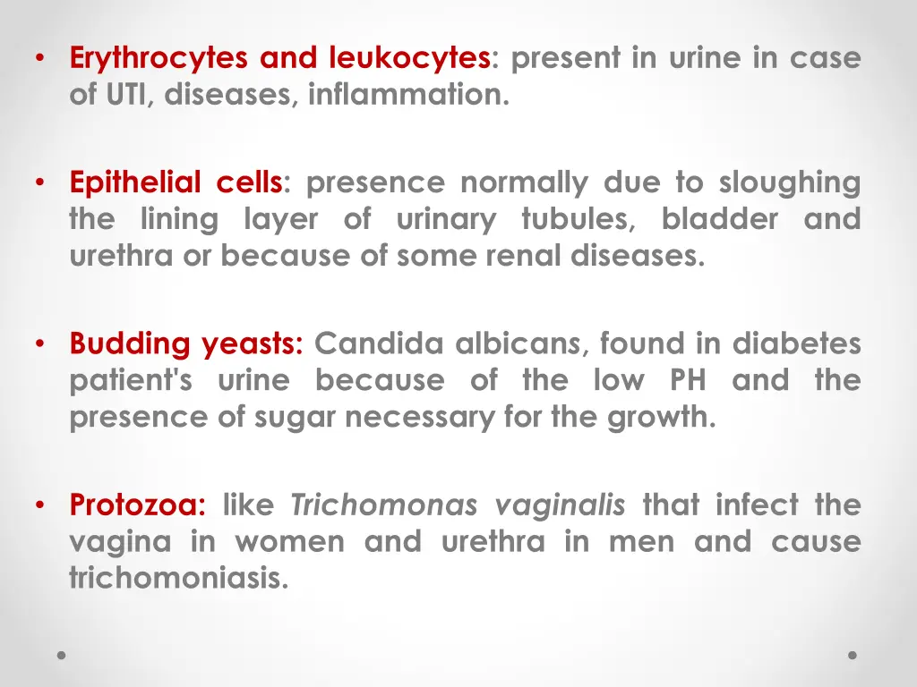 erythrocytes and leukocytes present in urine