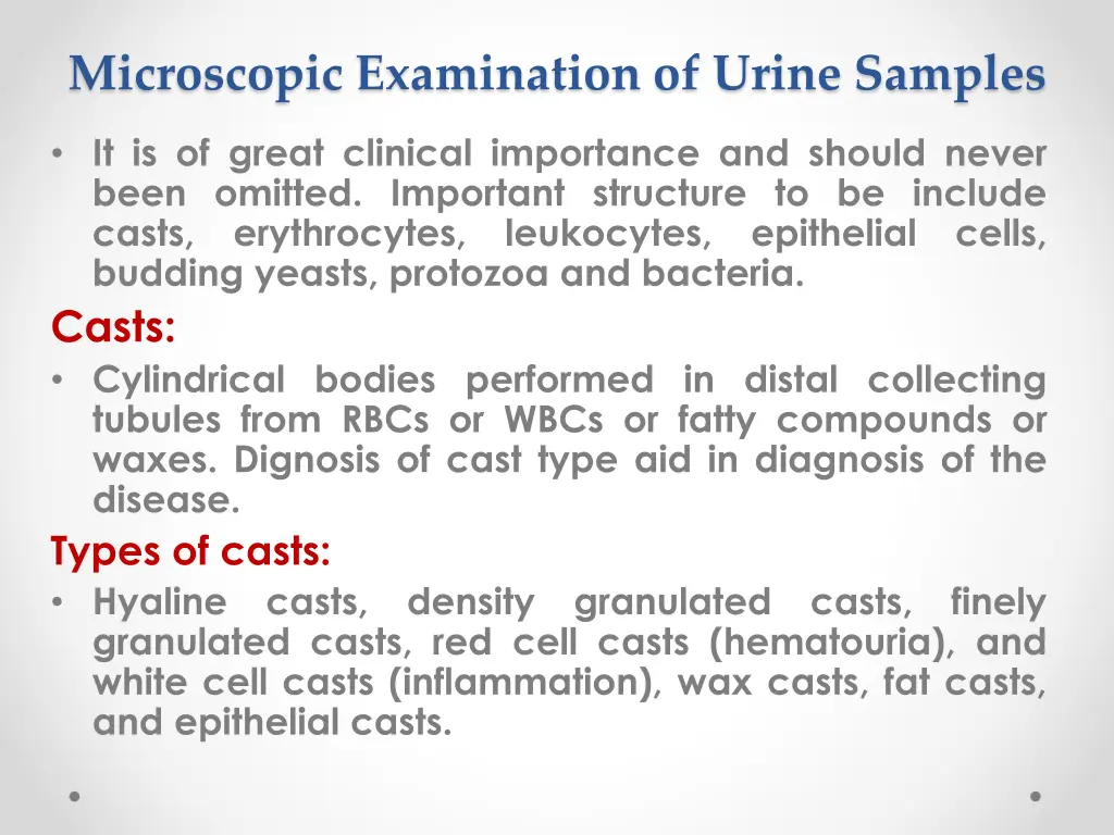 microscopic examination of urine samples