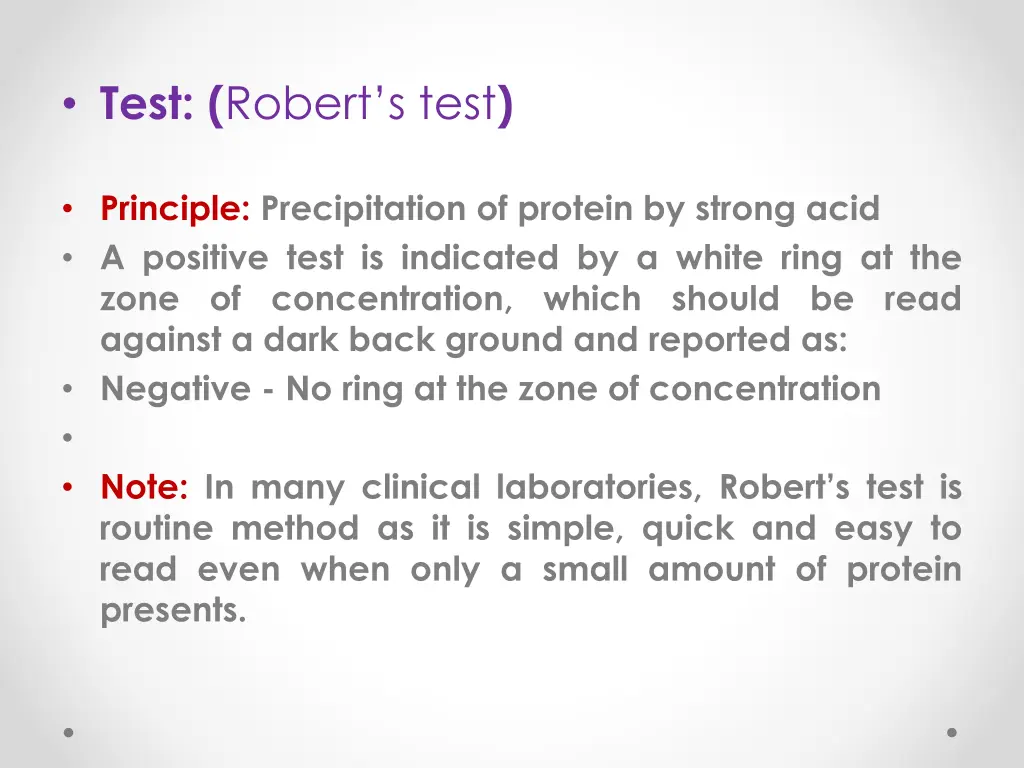test robert s test