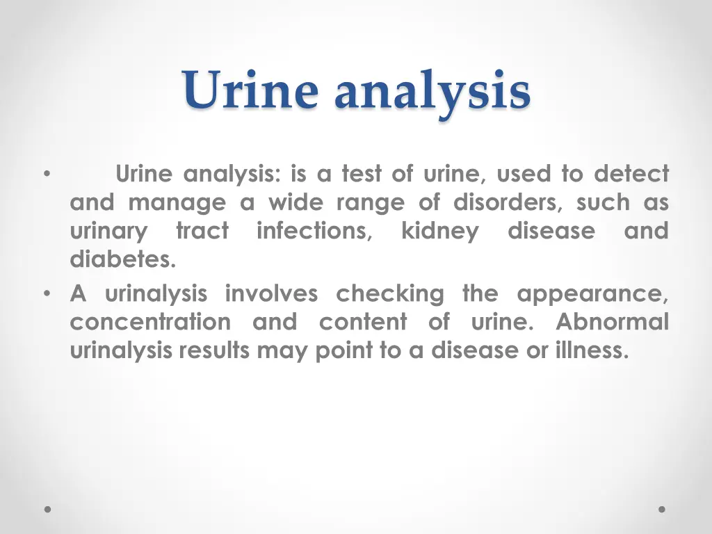 urine analysis