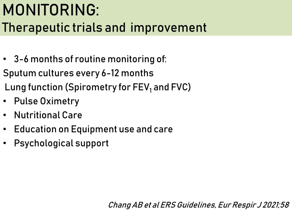 monitoring therapeutic trials and improvement