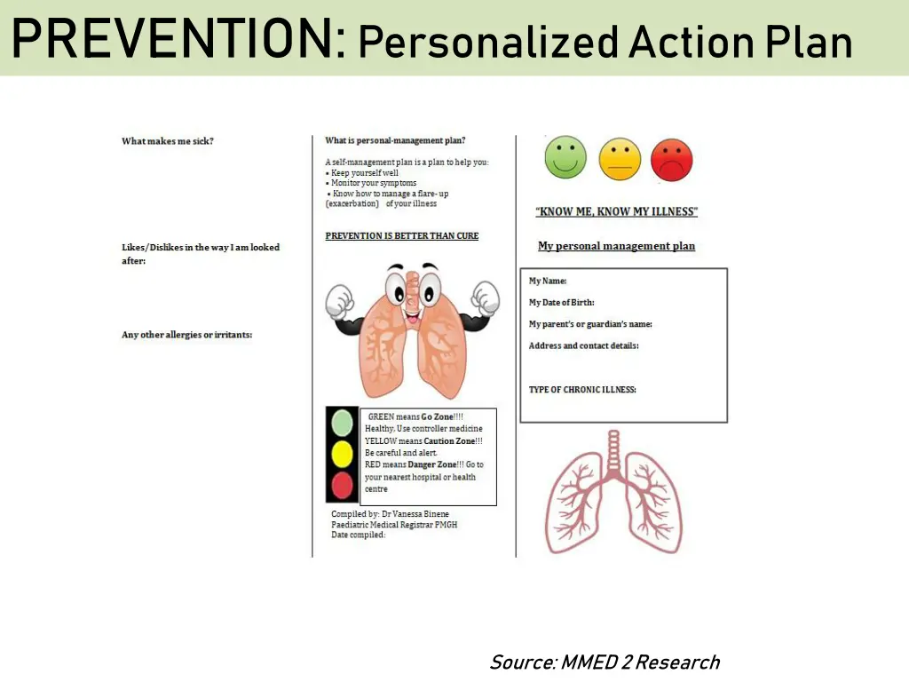 prevention personalized action plan