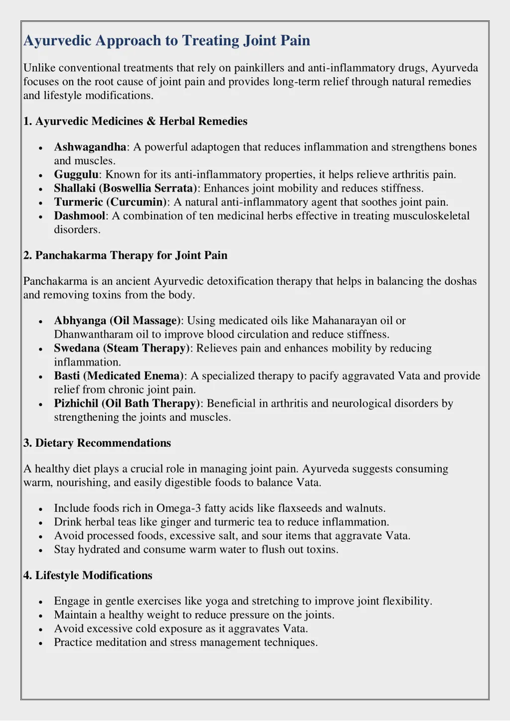 ayurvedic approach to treating joint pain