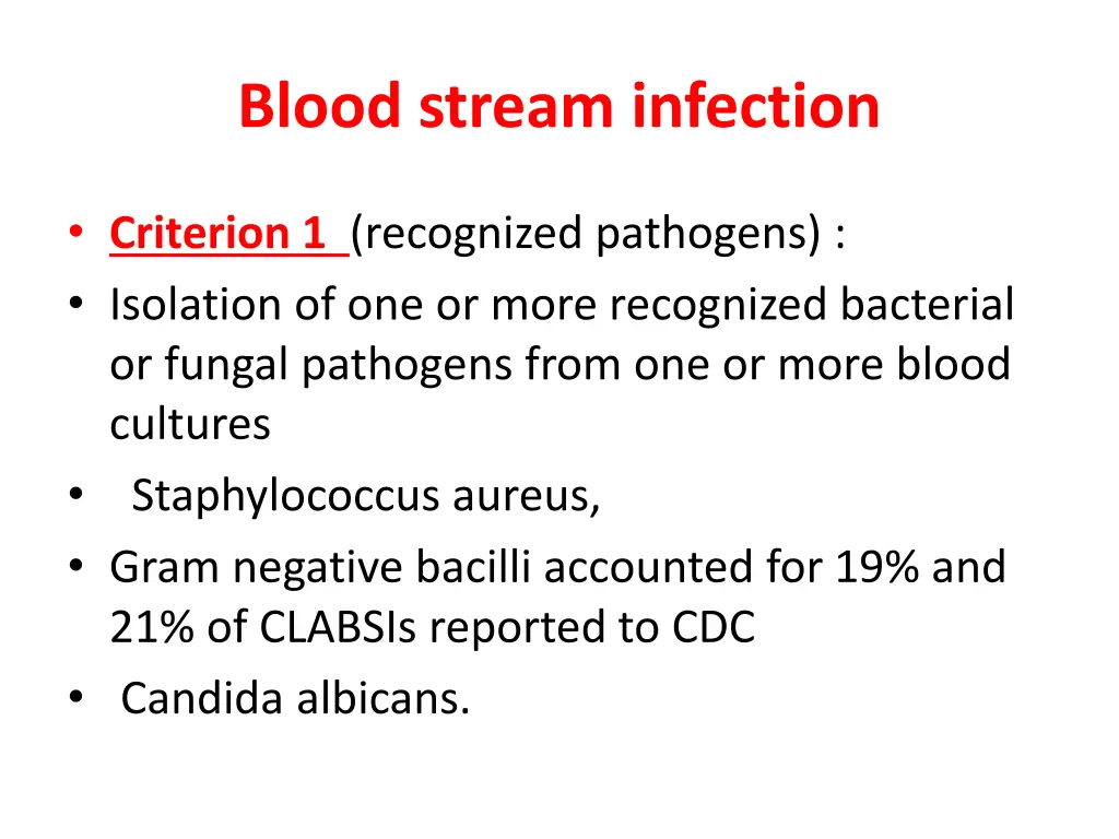 blood stream infection