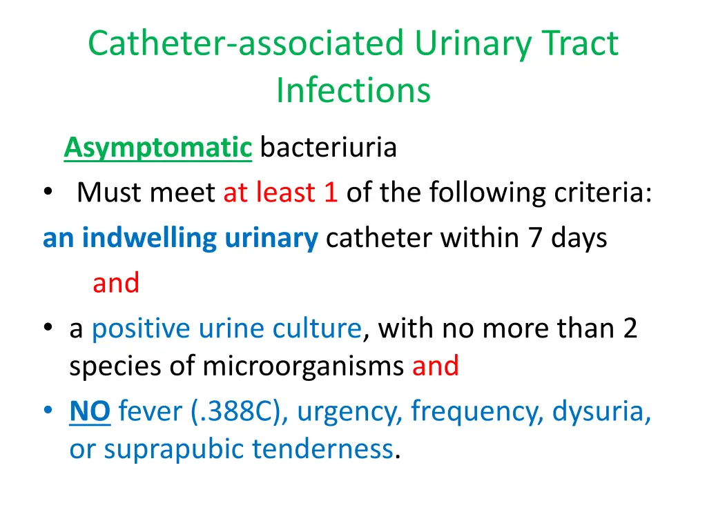 catheter associated urinary tract infections 1