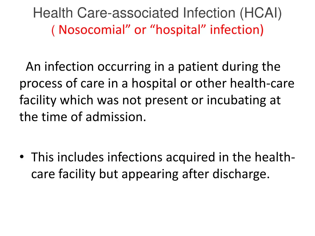 health care associated infection hcai nosocomial 1