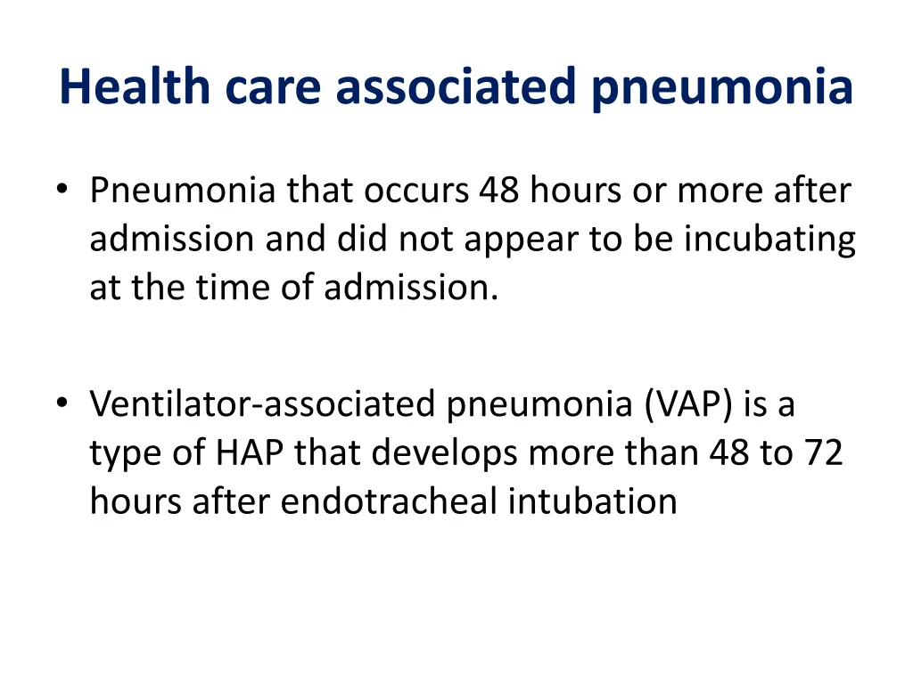 health care associated pneumonia