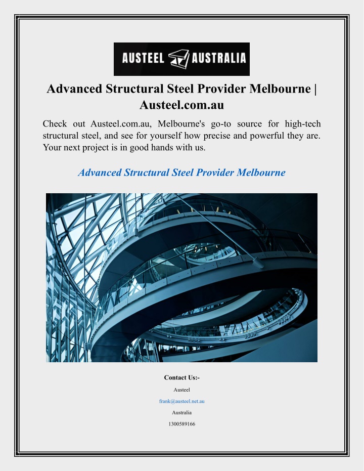 advanced structural steel provider melbourne