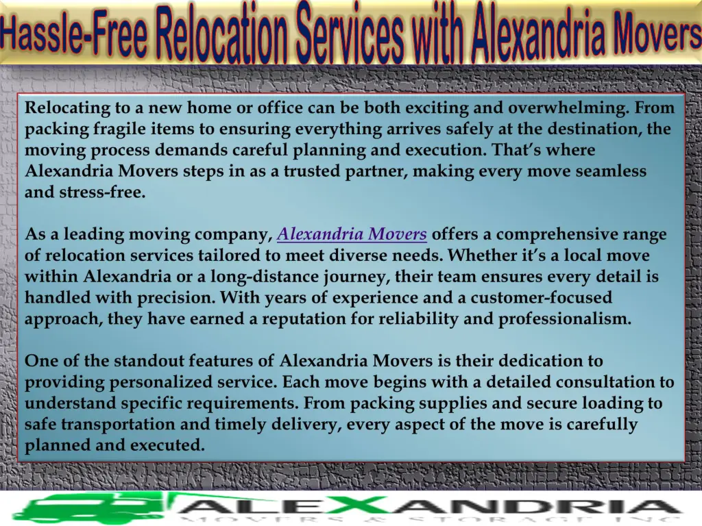 hassle free relocation services with alexandria 1