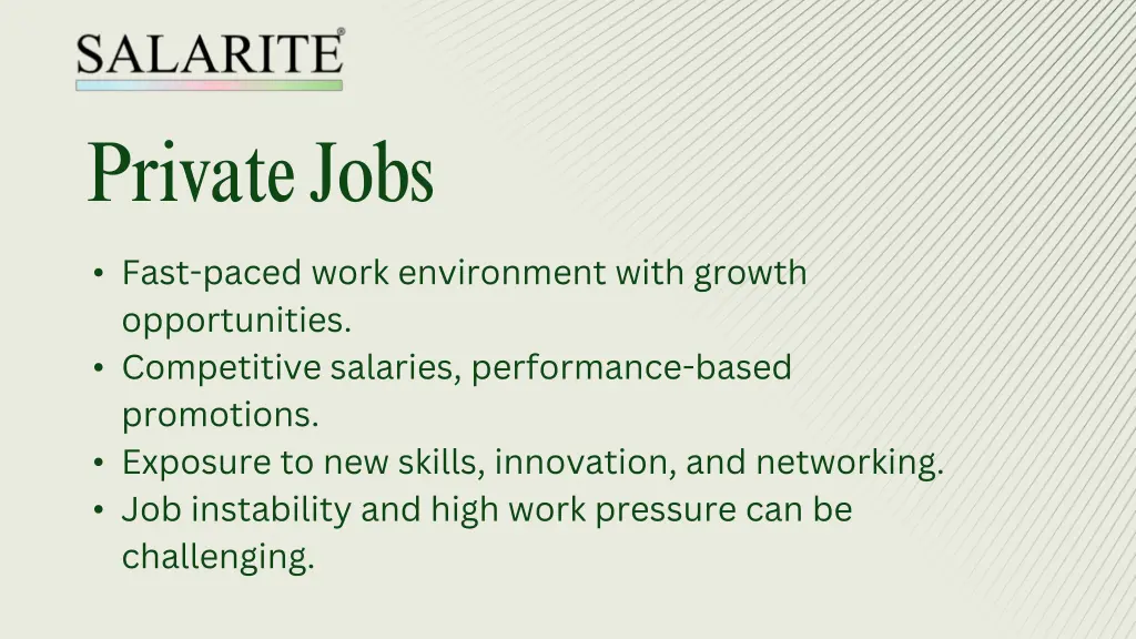 private jobs