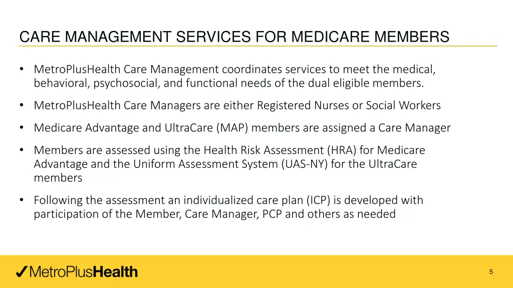 care management services for medicare members