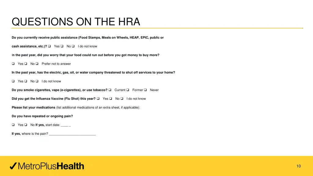 questions on the hra 1