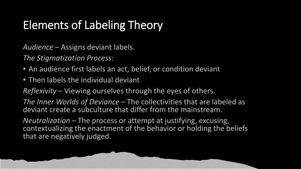 elements of labeling theory elements of labeling