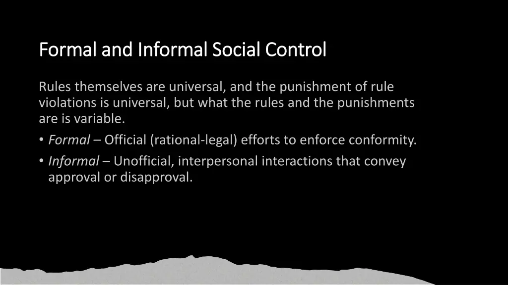 formal and informal social control formal