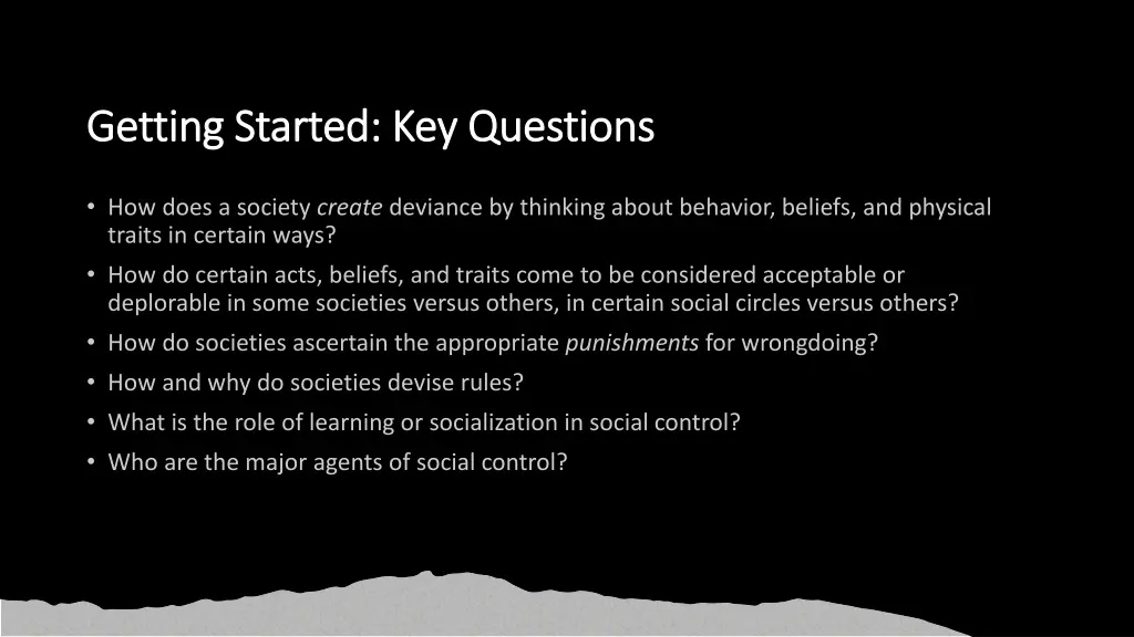 getting started key questions getting started