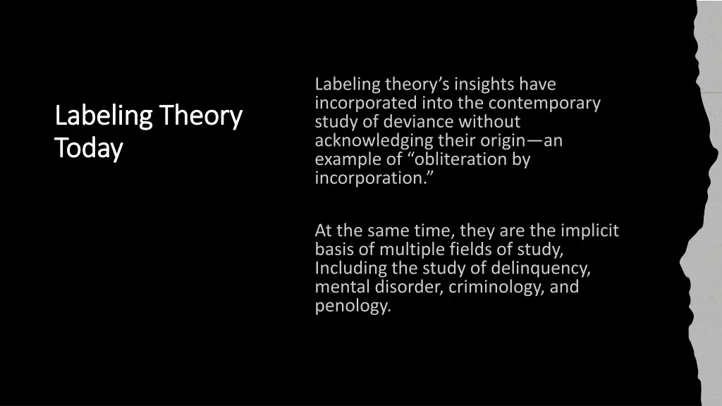 labeling theory labeling theory today today
