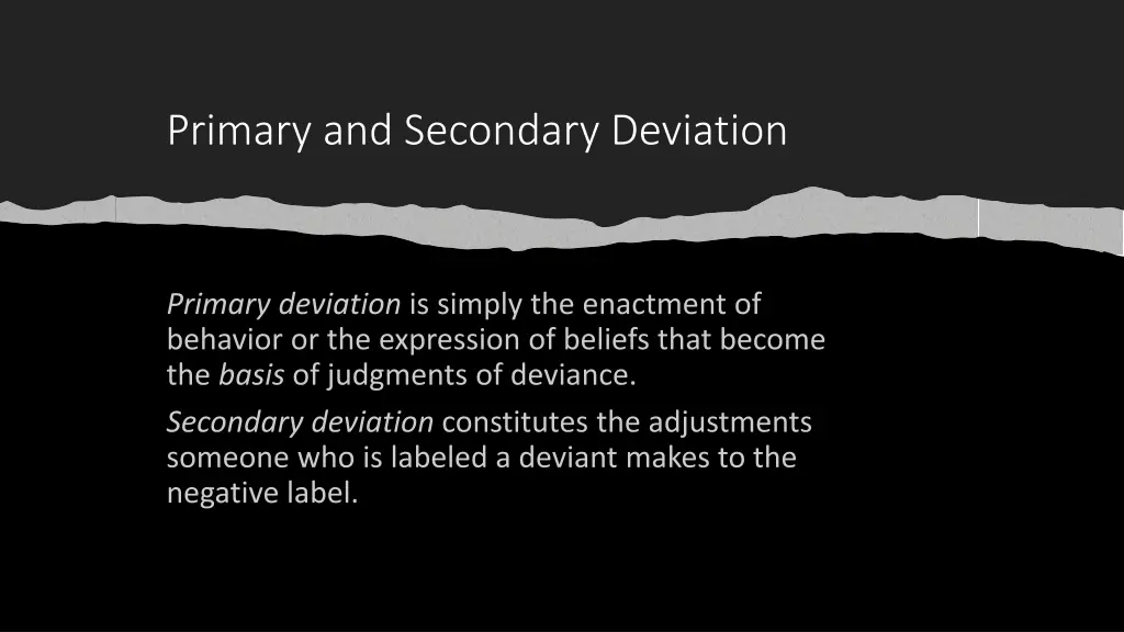 primary and secondary deviation