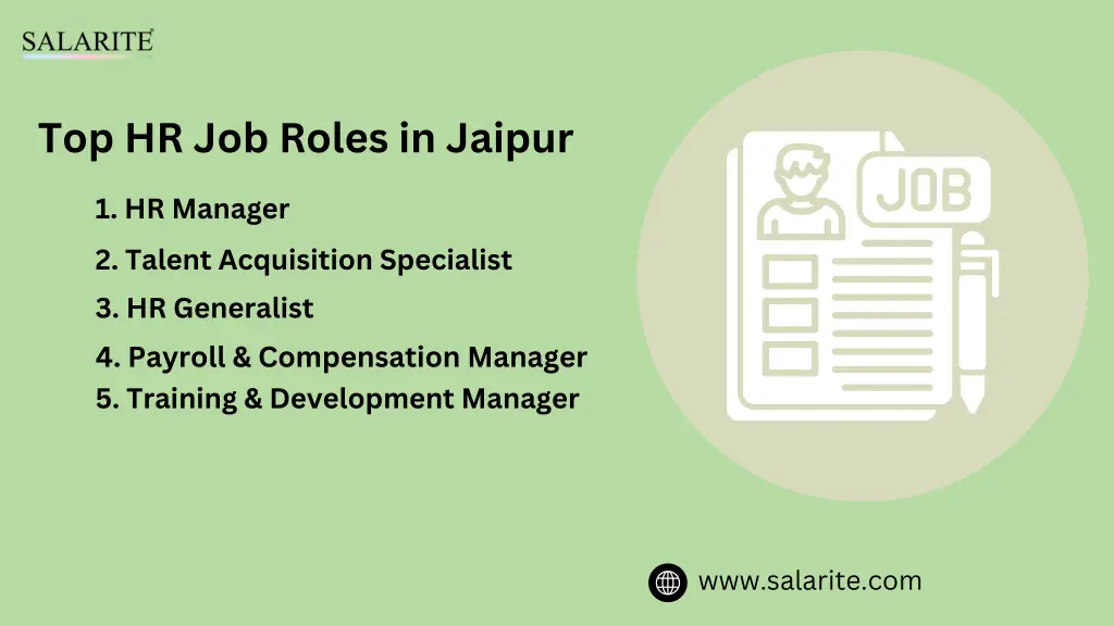 top hr job roles in jaipur