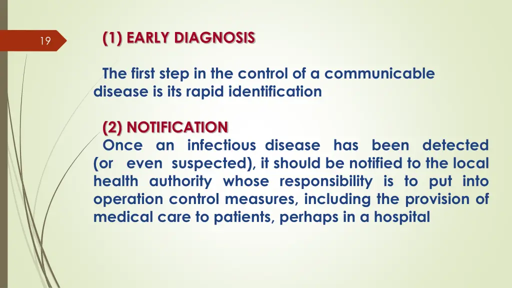 1 early diagnosis