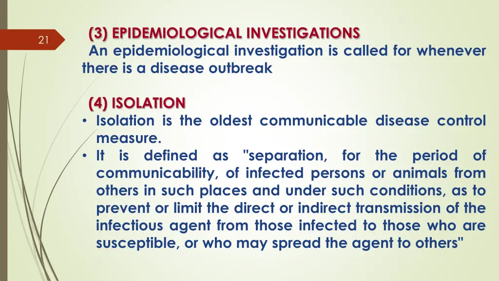 3 epidemiological investigations